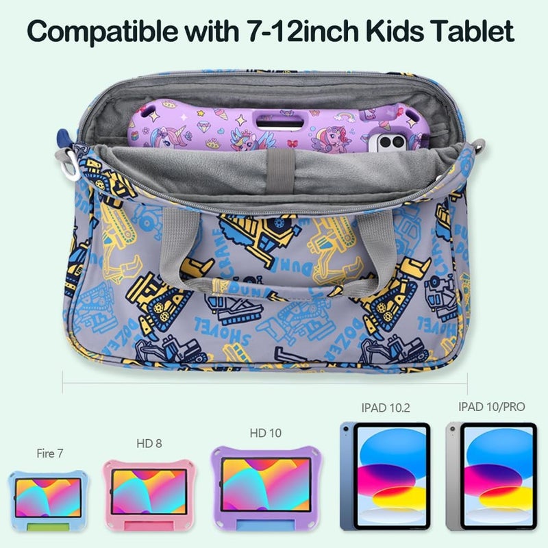 FunnyWin Kids Tablet Bag for Boy Girl Toddler Carrying Tablet Sleeve Carrying with Handle Shoulder Strap 13 inch - Image 3